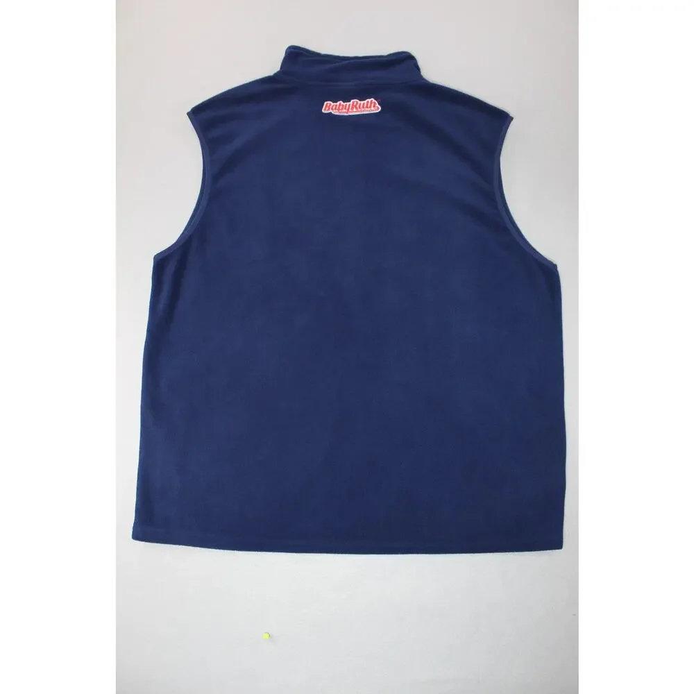 New York Yankees Blue Full Zip Fleece Sweater Vest Mens Extra Large